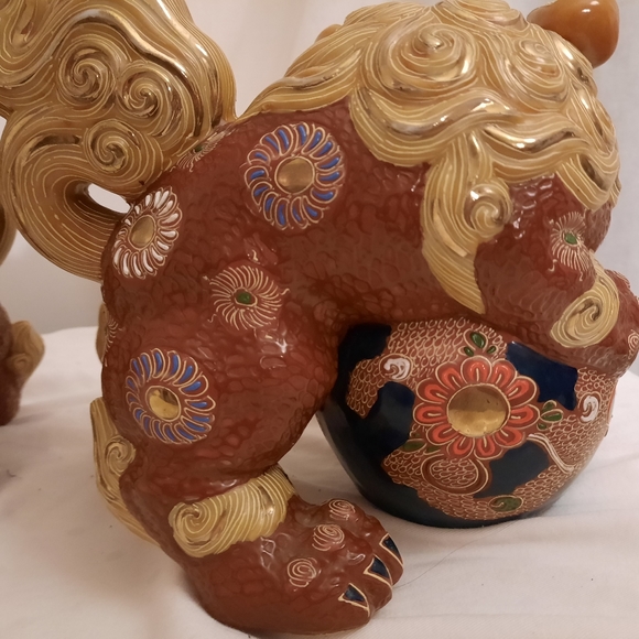 Vintage Japanese Kutani Foo Dogs/Lions - Picture 2 of 11